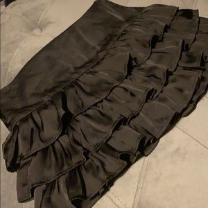 Forever 21 Short Silk Ruffle Skirt